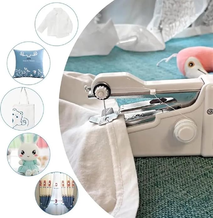 Handheld Cordless Portable White Sewing Machine