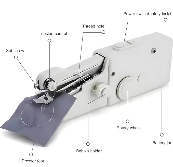 Handheld Cordless Portable White Sewing Machine
