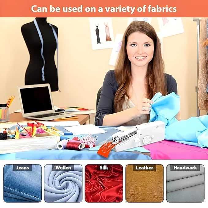 Handheld Cordless Portable White Sewing Machine